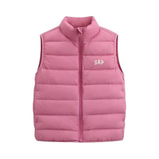 Gap 中小童轻薄拉链立领马甲 粉 90cm