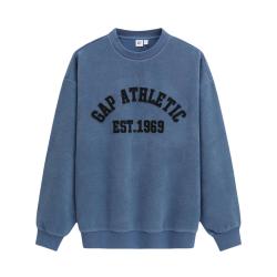Gap 套头圆领加绒长袖卫衣 灰蓝色 M