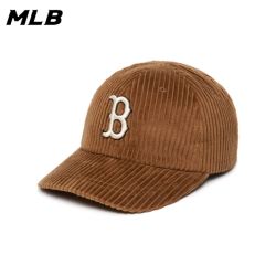 MLB 复古灯芯绒刺绣logo休闲棒球帽