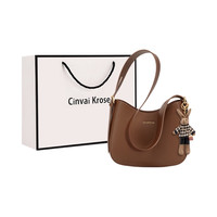Cinvai Krose CinvaiKrose小c&k包包女包轻奢马鞍包斜挎包女新款2026单肩包生日女神 咖啡色