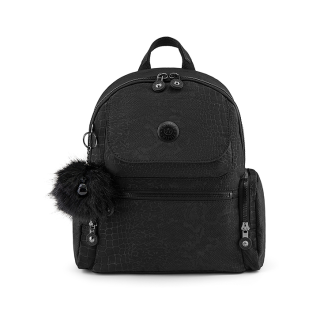 kipling KI491254R00F 休闲书包双肩包 仿鳄鱼皮黑底暗纹