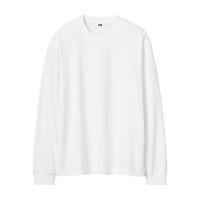 优衣库 男装女装AIRism棉混纺圆领T恤/长袖482293 485562 485562/00白色 L