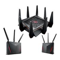 ROG 玩家国度 GT-AC5300 三频5300M 千兆路由器 WiFi 5 黑色+RT-AC86U+RT-AC86U 路由器套包