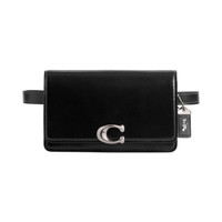 COACH Bandit 19 小号 金色字母徽标Logo 牛皮革 斜挎包 腰包胸包 黑色