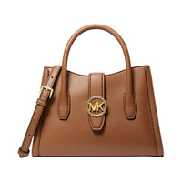 MICHAEL KORS Gabby 中号托特包 精致人造革 手提斜挎包 通勤拉链开合 牛皮棕