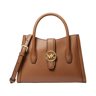 MICHAEL KORS Gabby 中号托特包 精致人造革 手提斜挎包 通勤拉链开合 牛皮棕
