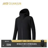 安踏 冠军户外徒步系列凌锋软壳男CORDURA防泼水抓毛外套152540628 基础黑-2 XL (男180)