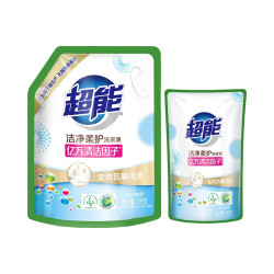 超能 洁净柔护洗衣液 深层去渍 持久留香 袋装 多容量组合 1.5kg