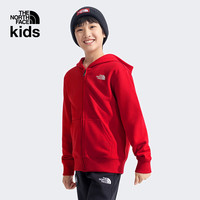 北面 童装男女童印花卫衣外套带拉链户外|8CFZ 682/曜日红 120 cm XS（120/60）