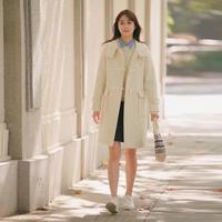 無印良品 MUJI 女式 羊毛混牛角扣大衣