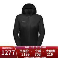 MAMMUT Ultimate VII男女防风防水经典连帽软壳上衣 1011-01810-女款-0001-黑色 S
