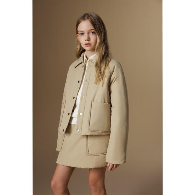 ELLE kids 防风保暖棉服女童冬季休闲百搭大贴袋插肩袖棉衣厚外套