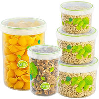 茶花 CHAHUA圆形保鲜盒食品级冰箱保鲜盒水果零食透明塑料密封储物盒食品保鲜 440ml透明保鲜盒【一个】