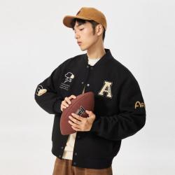 卡宾 棒球服夹克男潮流宽松秋冬加厚磨毛美式街头外套男