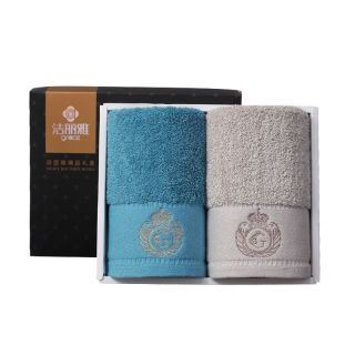 百亿补贴：洁丽雅 纯棉柔软吸水 毛巾礼盒170g*2条