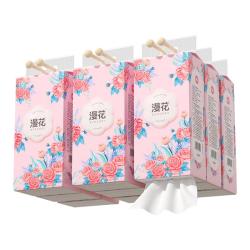 漫花 悬挂式抽纸卫生纸家用实惠装餐巾纸1000张四层加厚大包挂抽纸巾 漫花香妃挂式抽纸 4层 250抽*3提