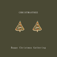 半日逅屿 圣诞节微镶锆石镂空红绿配色圣诞树耳饰节日氛围感高级感耳钉饰品 3366银针