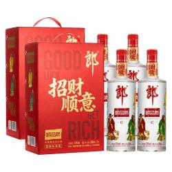 郎酒 顺品郎红顺 浓酱兼香型白酒 礼盒装 53度 888mL 4瓶 2盒 下2赠蓝顺280ml*2
