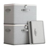 友纳 Youna密码锁收纳箱家用隐私储物筐超大容量衣柜衣物衣服分层神器整理盒 条纹黄-小号 无锁款