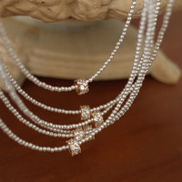 花饰庄园 baby珍珠项链女秋冬轻奢小众锁骨链配饰感不掉色串珠颈链饰品 锆石珍珠项链【可拆卸吊坠】