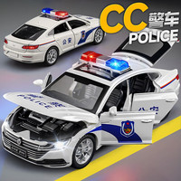 驰誉 玩具 大众CC警车玩具仿真合金车模汽车模型玩具车男孩情人节礼物