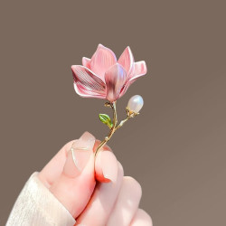 花饰庄园 国风淡雅 玉兰花胸针