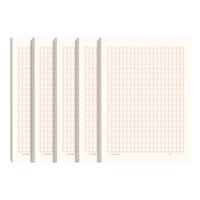 维克多利 a4加厚红色400格作文纸书写纸信笺纸A4加大初中生高中用四百格方格纸5本装共100张