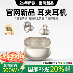 华强北 爆款 蓝牙耳机耳夹式骨传导概念开放式无线不入耳运动跑步游戏通话降噪 香槟金