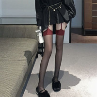 GEEZORO 超薄 女士丝袜 红色 生日情人节男友礼物