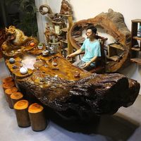 南啵丸 金丝楠木根雕茶台整体树根茶桌椅组合茶几