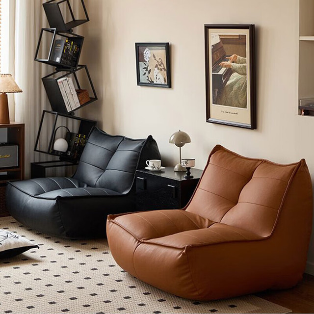 京喜 懒人沙发椅 复古单人 可睡觉可躺卧 阳台 复古棕 免洗猫抓皮