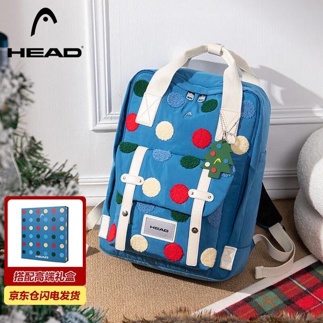 移动端、京东百亿补贴：海德 大容量 双肩包  黑/桃红