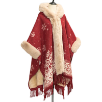  LISCN 加绒加厚 女士斗篷披肩 米白 薄款