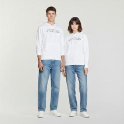 Sandro 冬季男女同款情侣款云朵刺绣LOGO连帽卫衣休闲风