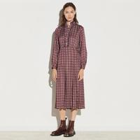 Sandro 冬季优雅复古气质印花长袖连衣裙宴会礼服裙新年休闲百搭