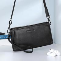 博斯绅威 BOSSSUNWEN 植鞣头层牛皮男士单肩包真皮手拿斜挎大容量小包