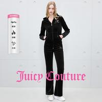 Juicy Couture 休闲裤女黑色加厚长裤钻光加冕