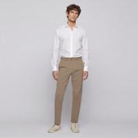 BOSS 秋冬男士休闲时尚纯色直筒休闲西裤