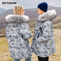 百亿补贴：衣品天成 冬装新款魔鬼猫联名棉衣男潮牌迷彩图案光感外套毛领棉服