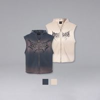百亿补贴：ROCAWEAR 夏季美式潮牌重工贴布绣铆钉无袖拉链卫衣宽松休息上衣