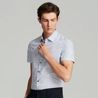 百亿补贴：沙驰 男装男士短袖衬衫夏季新款格子商务休闲耐皱高级感衬衣