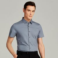 百亿补贴：沙驰 男装夏季新款高端衬衣商务休闲凉感透气纯色短袖衬衫