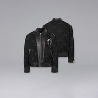百亿补贴：ROCAWEAR 美式潮牌双层拼接网格肌理立体剪裁修身复古翻领夹克情侣