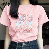 MJ STYLE 纯棉短袖 T恤女2026夏季新款甜美可爱风亲肤舒适显瘦 遮肉宽松 半袖