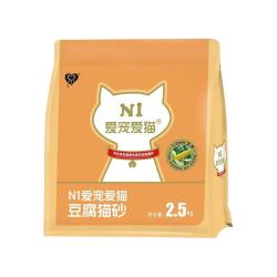 N1爱宠爱猫 纯豆腐猫砂除臭低尘快速吸水可冲厕所2.5kg
