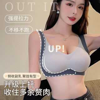 蜜桃杯 聚拢显大 女士文胸  蓝色 XL