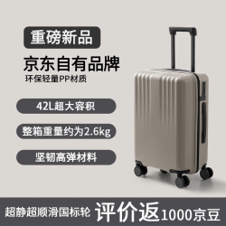 1号会员店 OM漫旅轻质旅行箱登机箱20寸行李箱行旅密码免托运拉杆箱雾隐灰
