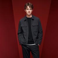 navigare 意大利小帆船 休闲翻领百搭格纹男士夹克外套