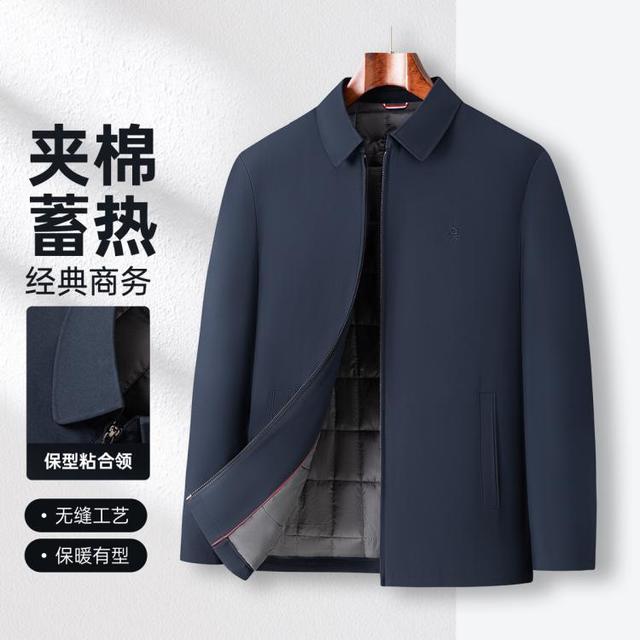 梦特娇 男士翻领商务夹克保暖棉服外套MTG