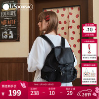 LeSportsac 乐播诗包包女包休闲旅行双肩包大容量通勤背包上课书包 黑色
